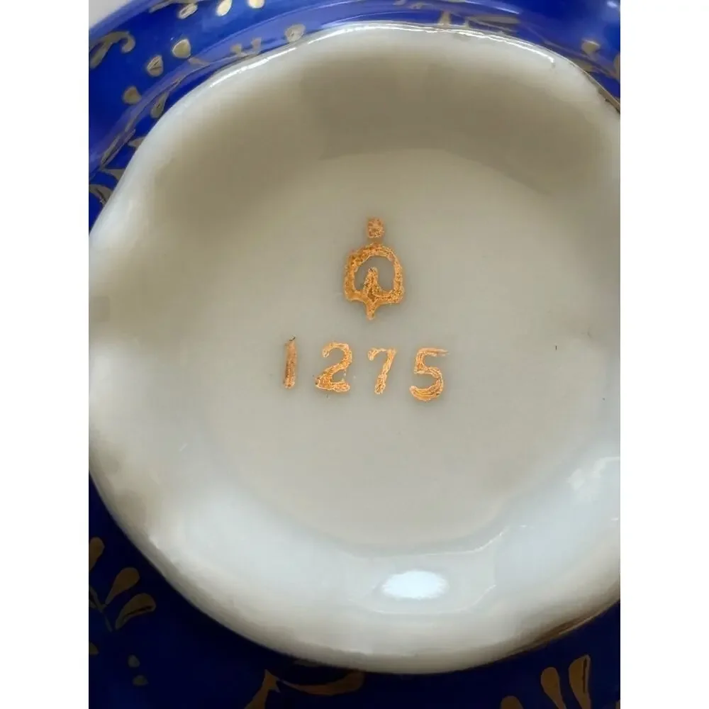 Eschenbach Bavaria Germany Cobalt Blue Gold Demitasse coffee Tea Cup Saucer